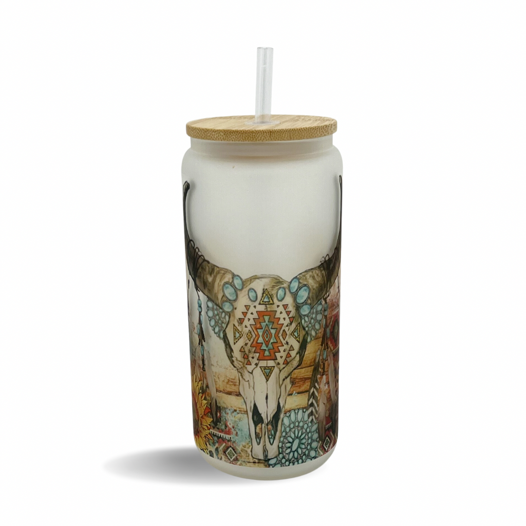 Western Frosted Glass Cup